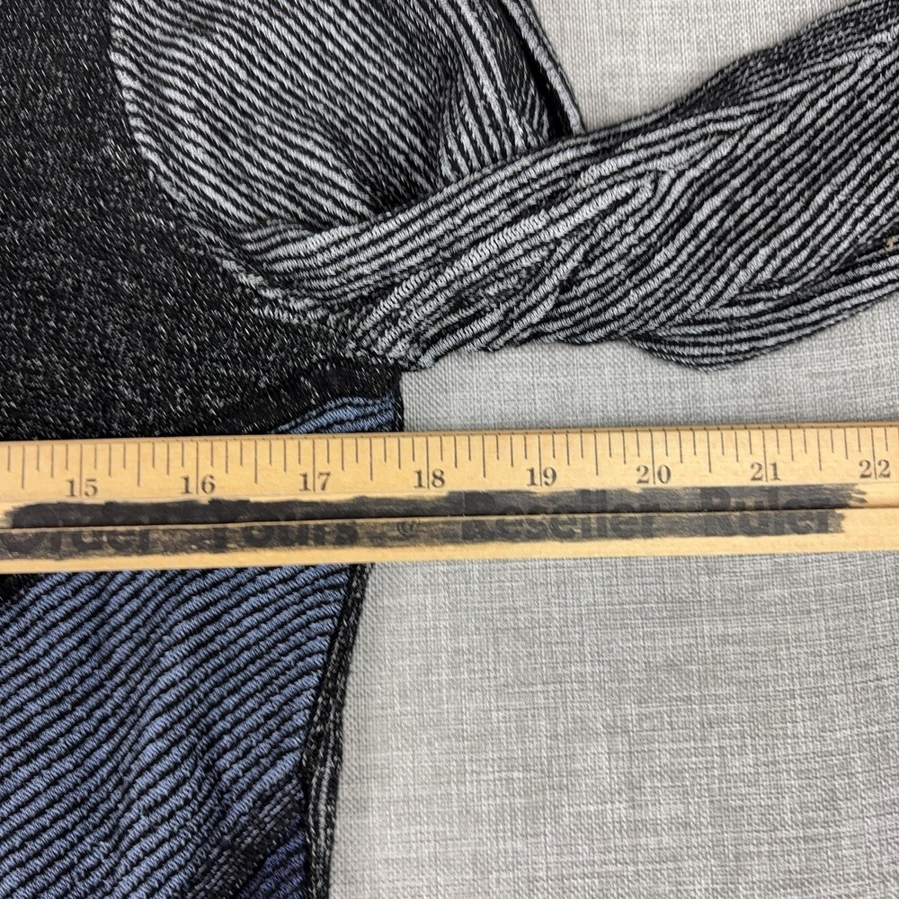 NIC+ZOE Sweater Womens PL Grey Striped Crew Neck Raglan Pullover Knit - Picture 5 of 9